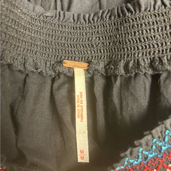 Free People Sunbeam Mini Dress Off Shoulder Embroidered Size Medium - Picture 4 of 5